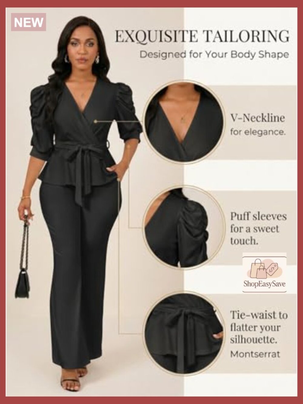 Dressy 2 Piece Pant Set Ruffle Top Wide Leg Business Pantsuits Fall Outfits - Picture 3 of 7